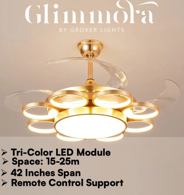 Golden Synergy (42 Inches Span, LED Ceiling Fan with Remote Control)