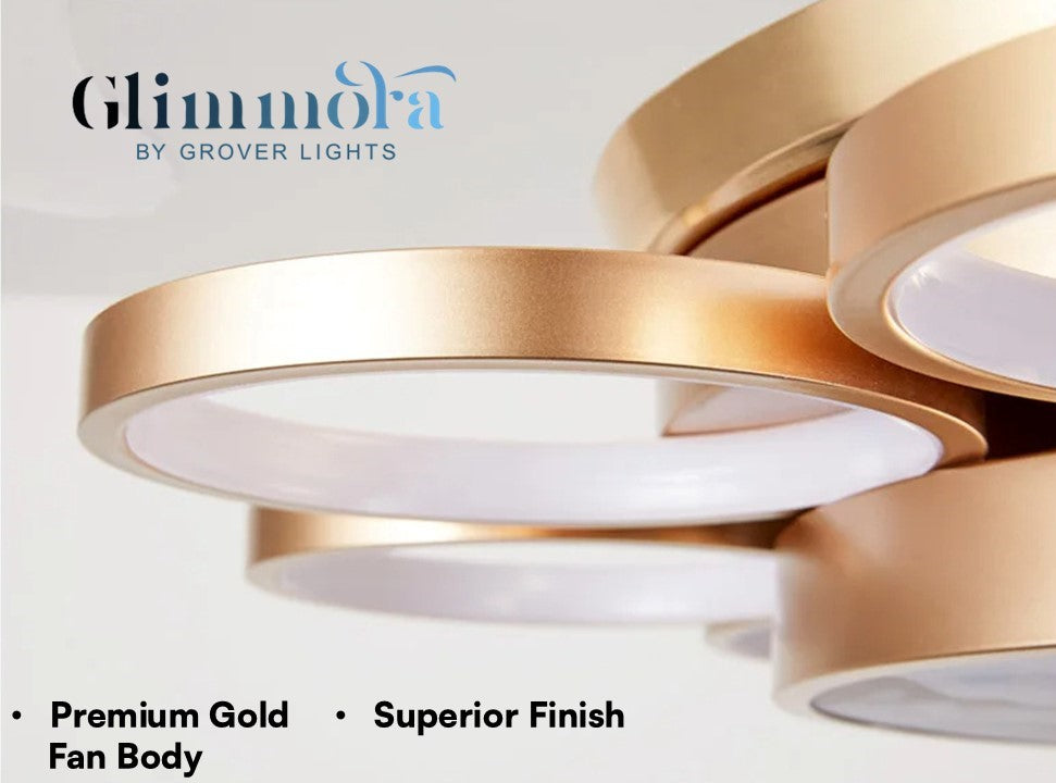 Golden Synergy (42 Inches Span, LED Ceiling Fan with Remote Control)