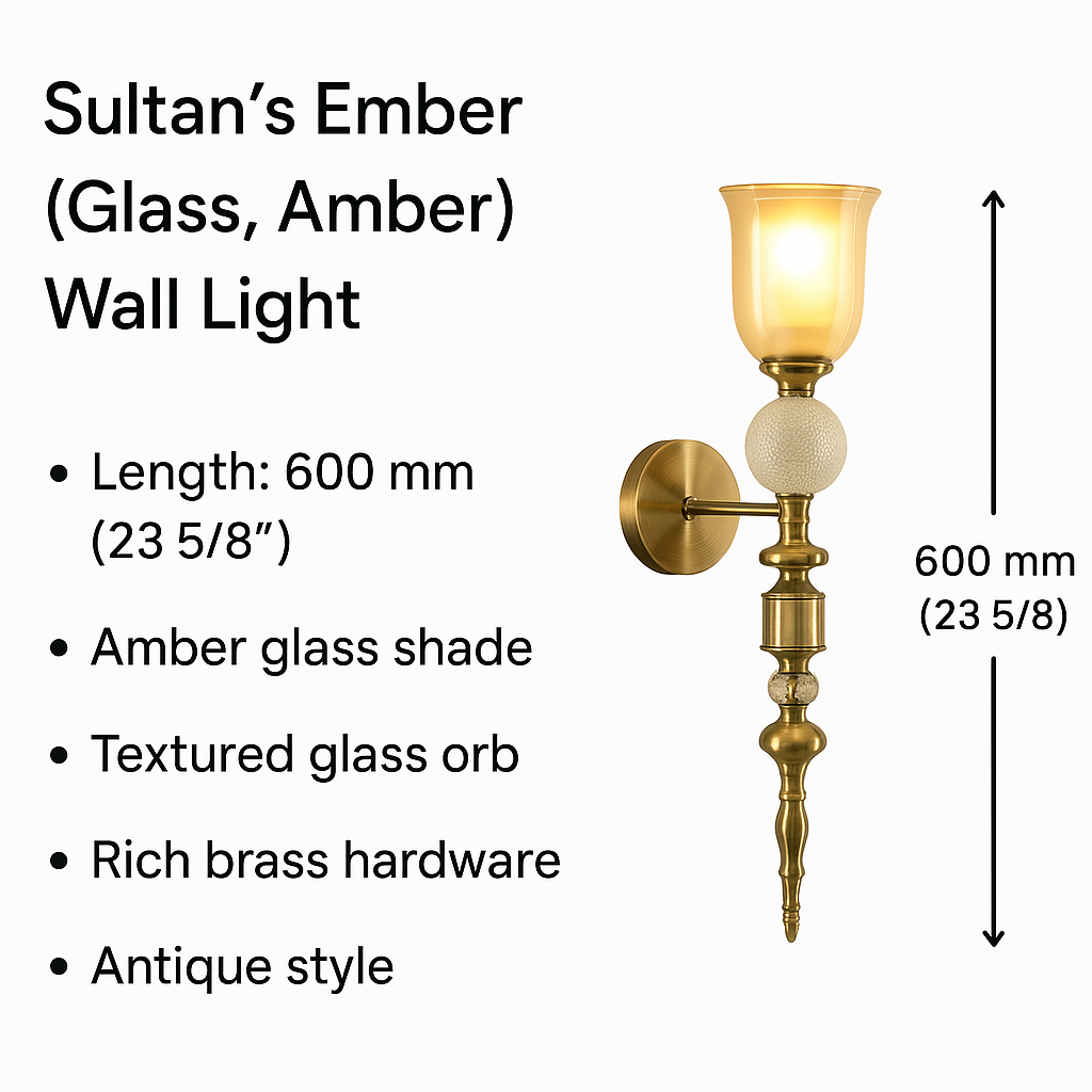 Sultan's Ember (Glass, Amber) Wall Light