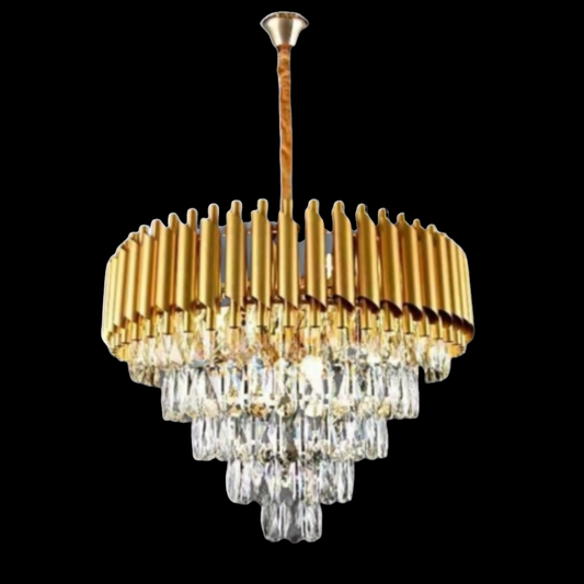 Gold Mamba Round Chandelier Crystal