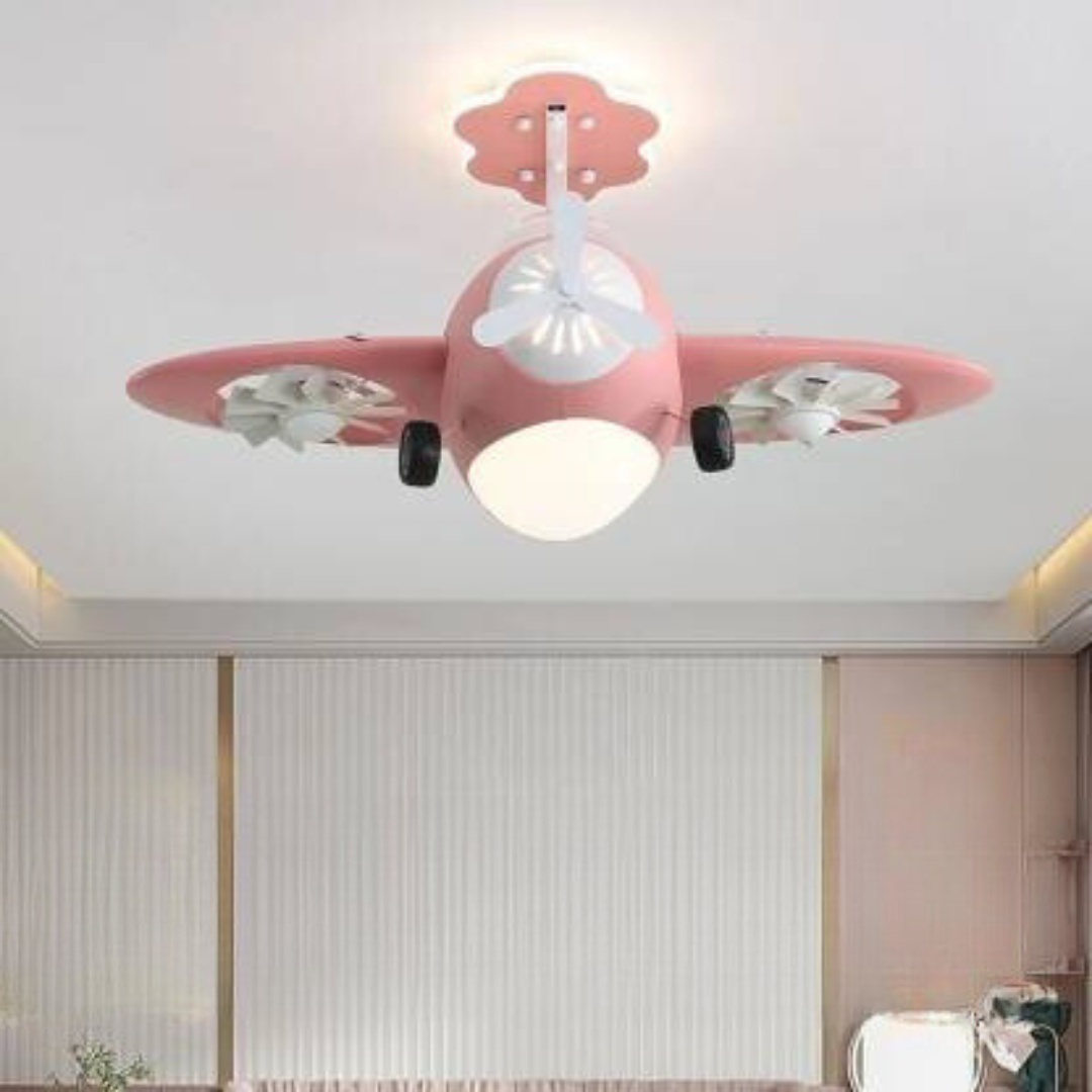 Kid's room Aircraft fan light Chandelier (Pink)