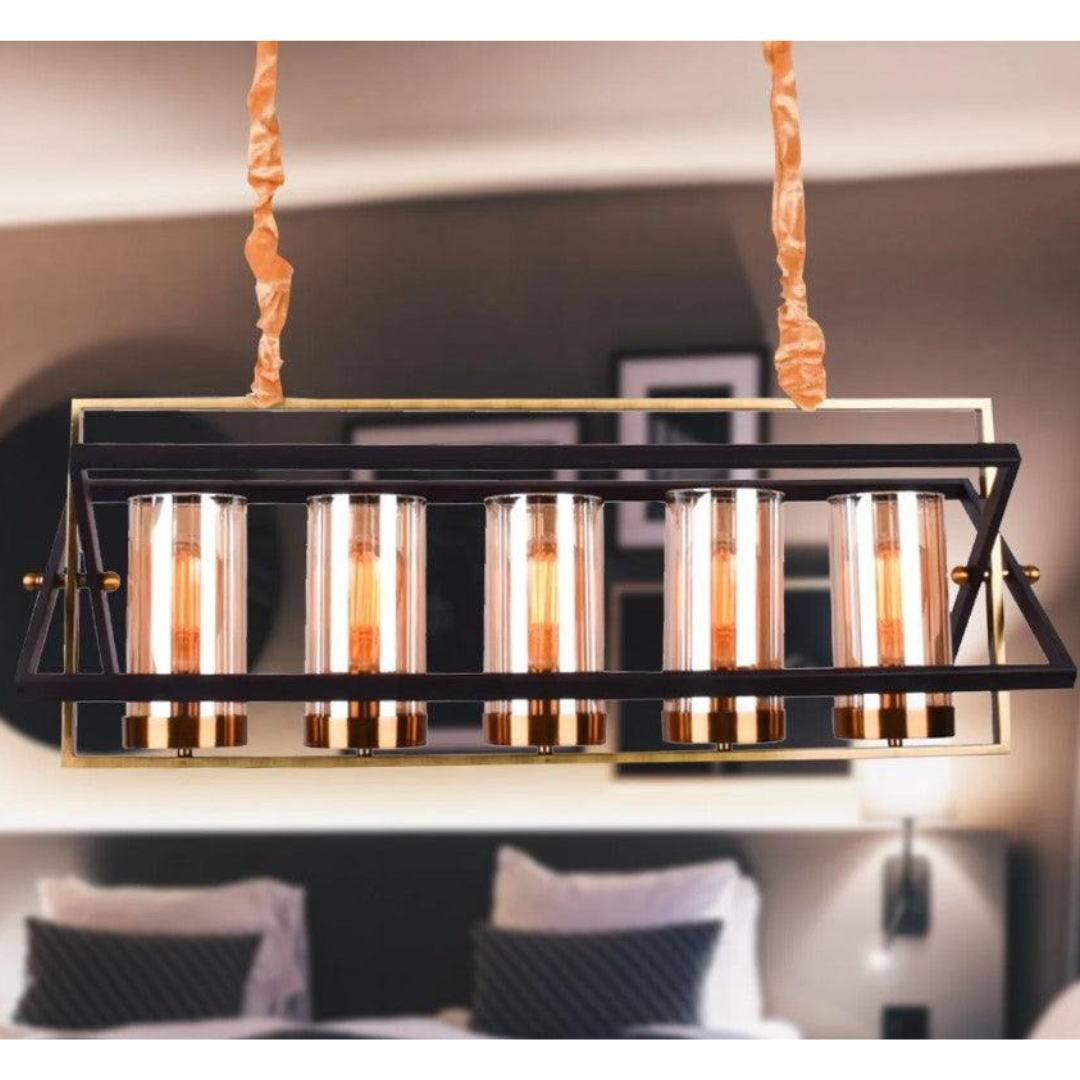 Aurum Vibe: Amber Glass Chandelier