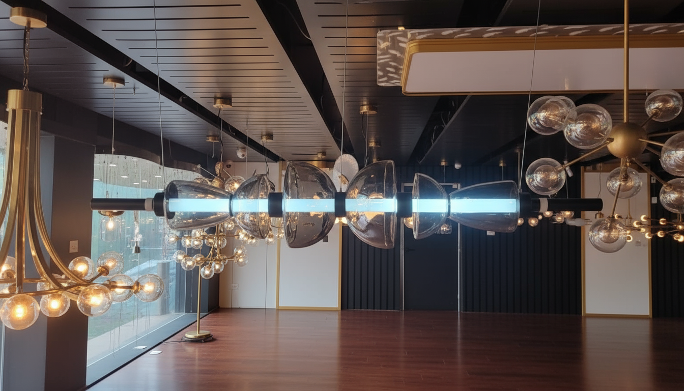 Separating Shadows (Smokey, 1100mm, Gold) Chandelier