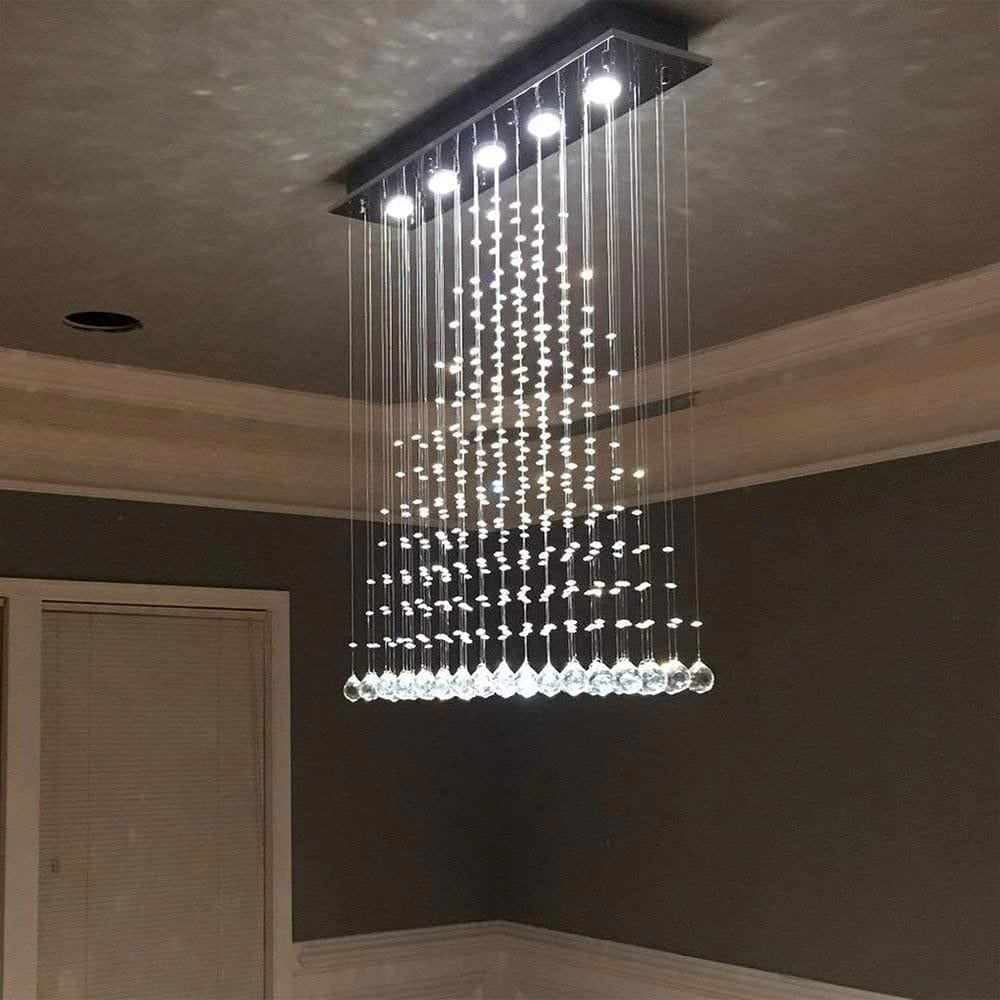 Chic Crystal Falls Dining Chandelier
