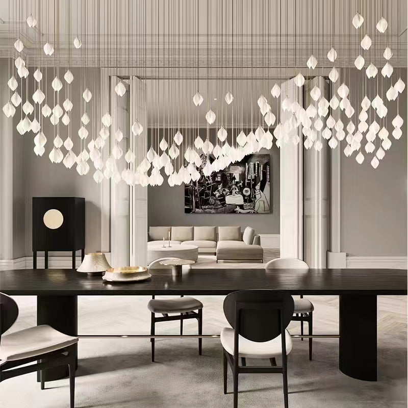 Petals in Flight (Porcelain White) Chandelier (48 Lights)