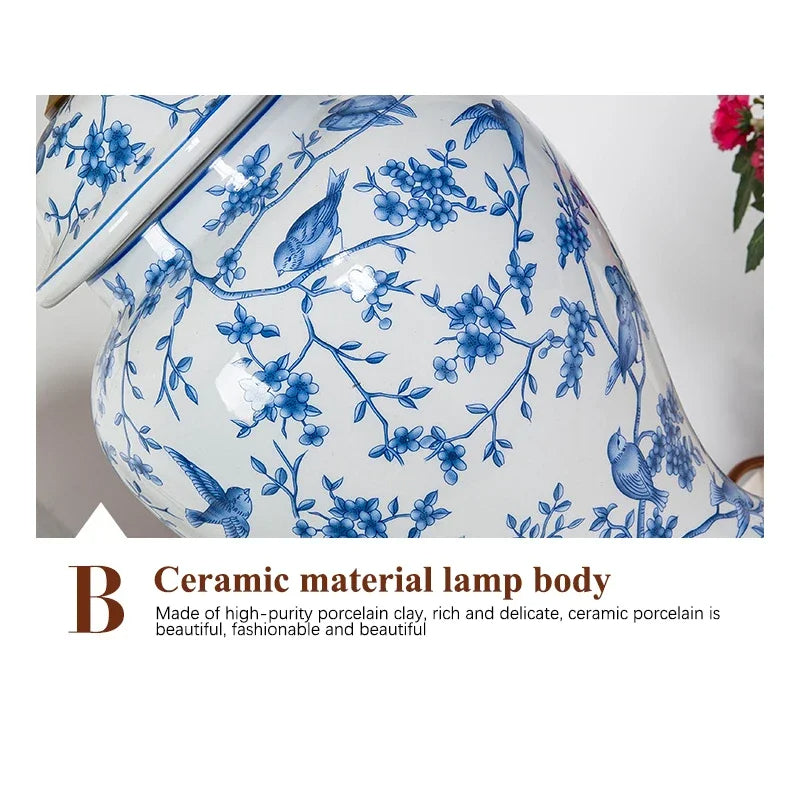 Tropical Dreamscape Ceramic (Blue) Table Lamp