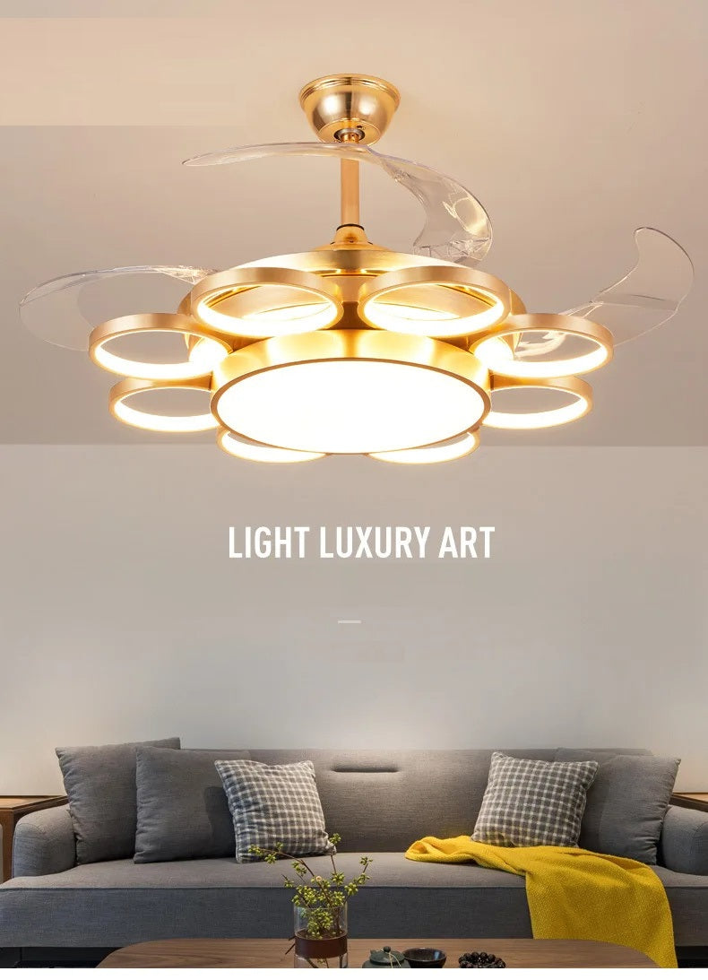 Golden Synergy (42 Inches Span, LED Ceiling Fan with Remote Control)