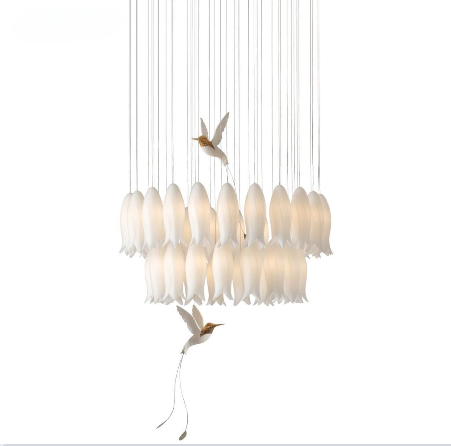 Petal Pirouette 'n' Tulip Falls Chandelier (54 Lights)