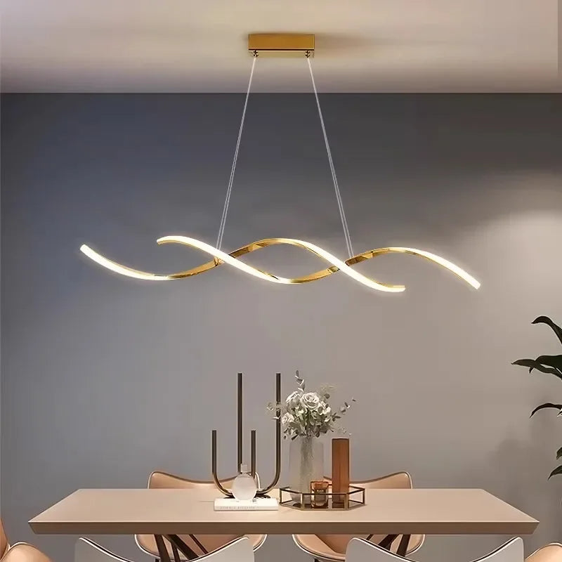 Swirling Flow (Gold) Chandelier