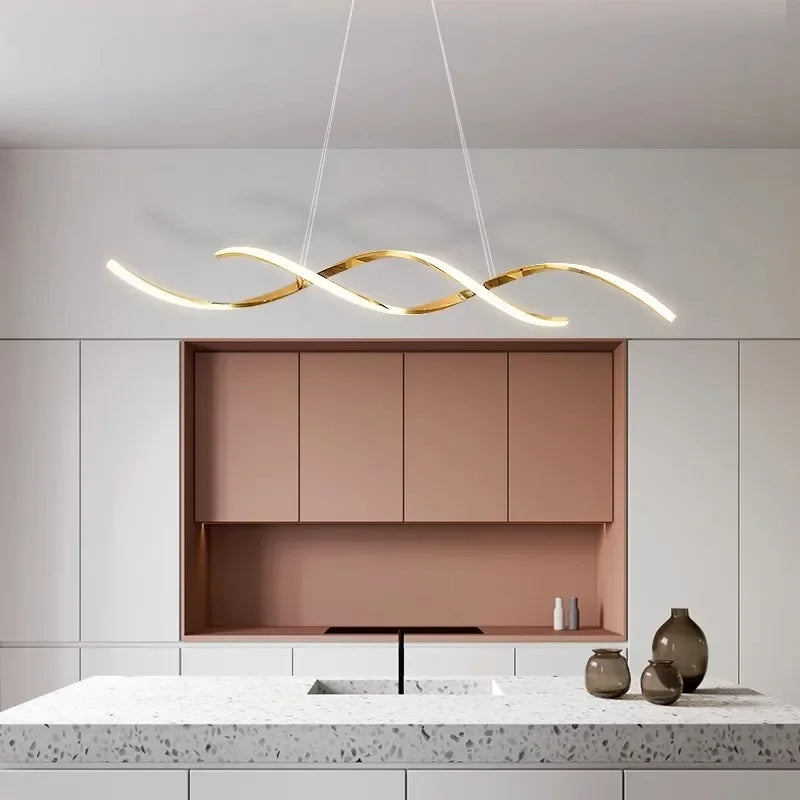 Swirling Flow (Gold) Chandelier
