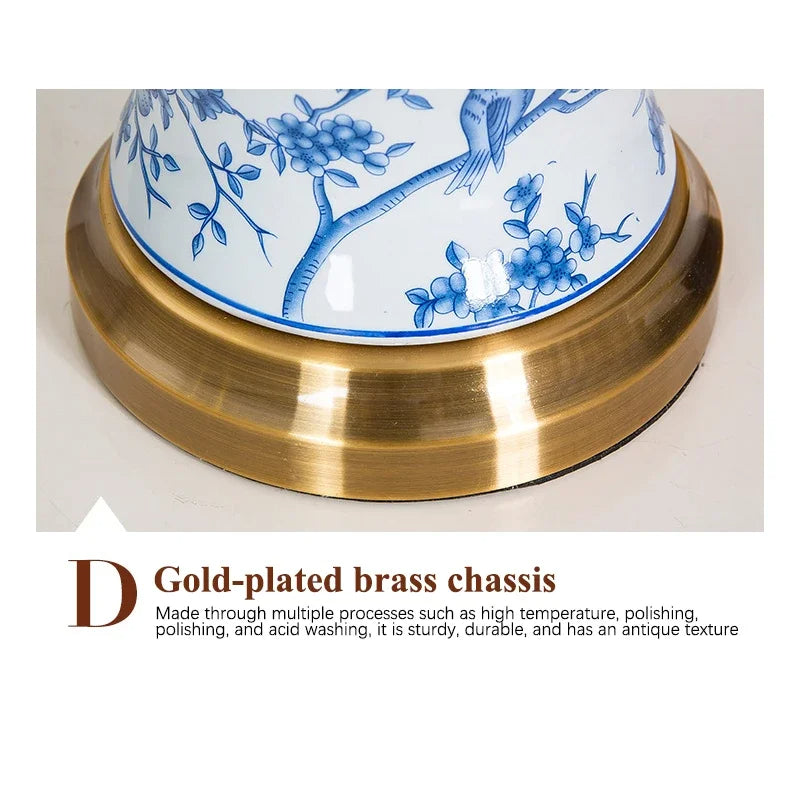 Tropical Dreamscape Ceramic (Blue) Table Lamp