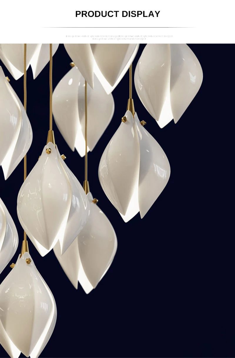 Petals in Flight (Porcelain White) Chandelier (48 Lights)