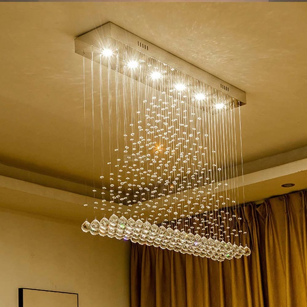 Chic Crystal Falls Dining Chandelier