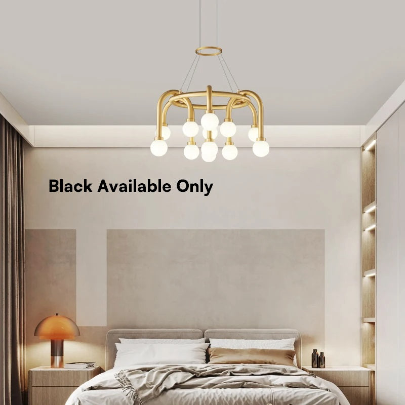 Everlast Charm (Black, 12 Glass Bulbs) Center Fixture