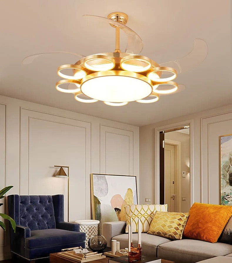 Golden Synergy (42 Inches Span, LED Ceiling Fan with Remote Control)