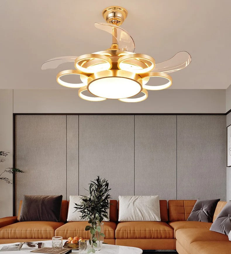 Golden Synergy (42 Inches Span, LED Ceiling Fan with Remote Control)