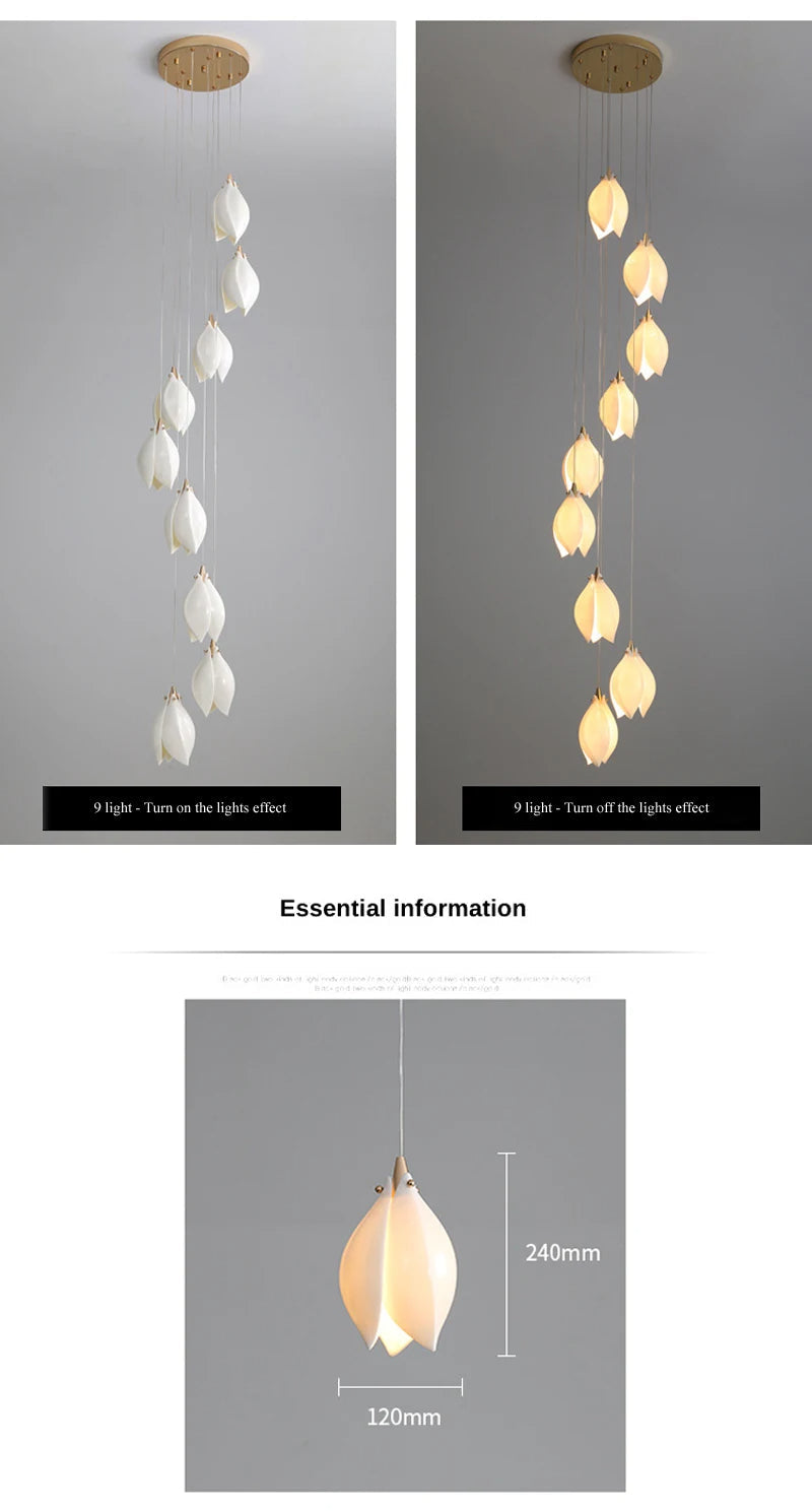 Petals in Flight (Porcelain White) Chandelier (48 Lights)