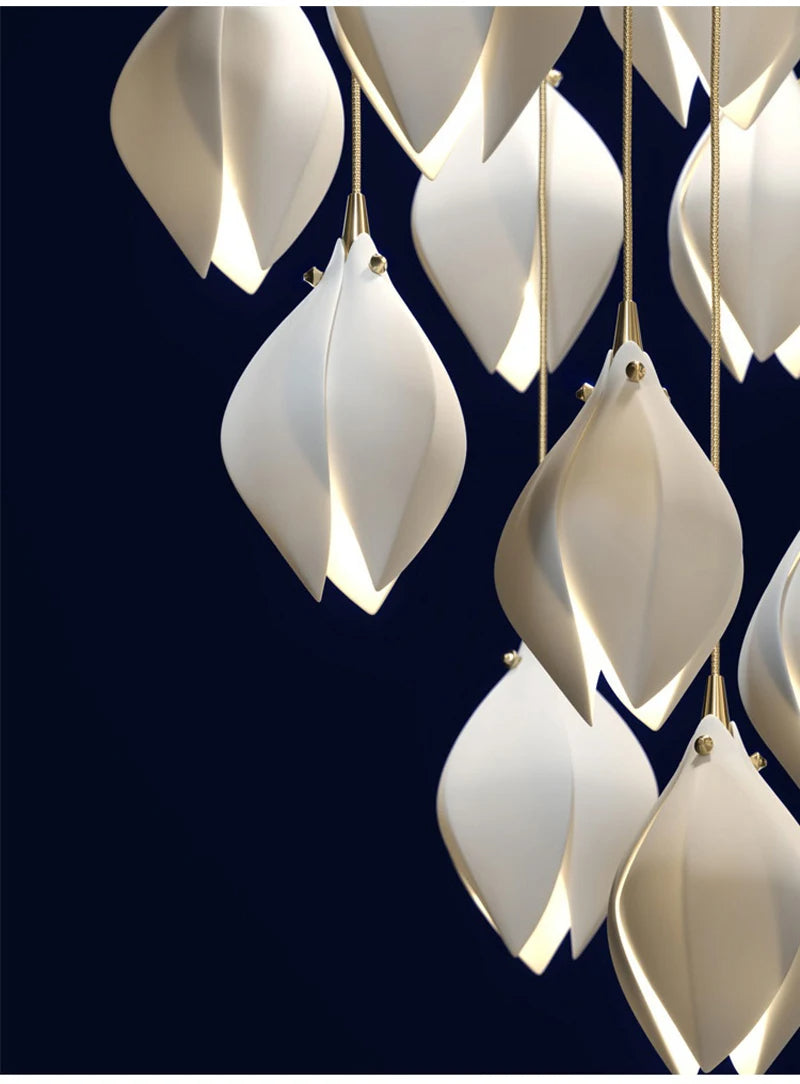 Petals in Flight (Porcelain White) Chandelier (48 Lights)