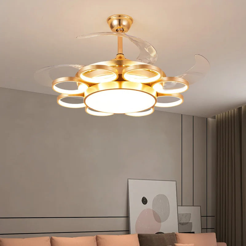 Golden Synergy (42 Inches Span, LED Ceiling Fan with Remote Control)