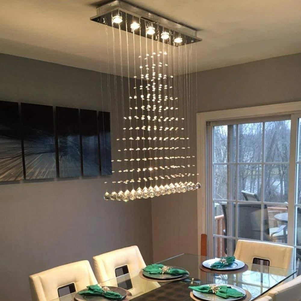 Chic Crystal Falls Dining Chandelier