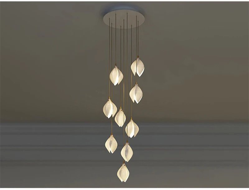 Petals in Flight (Porcelain White) Chandelier (48 Lights)