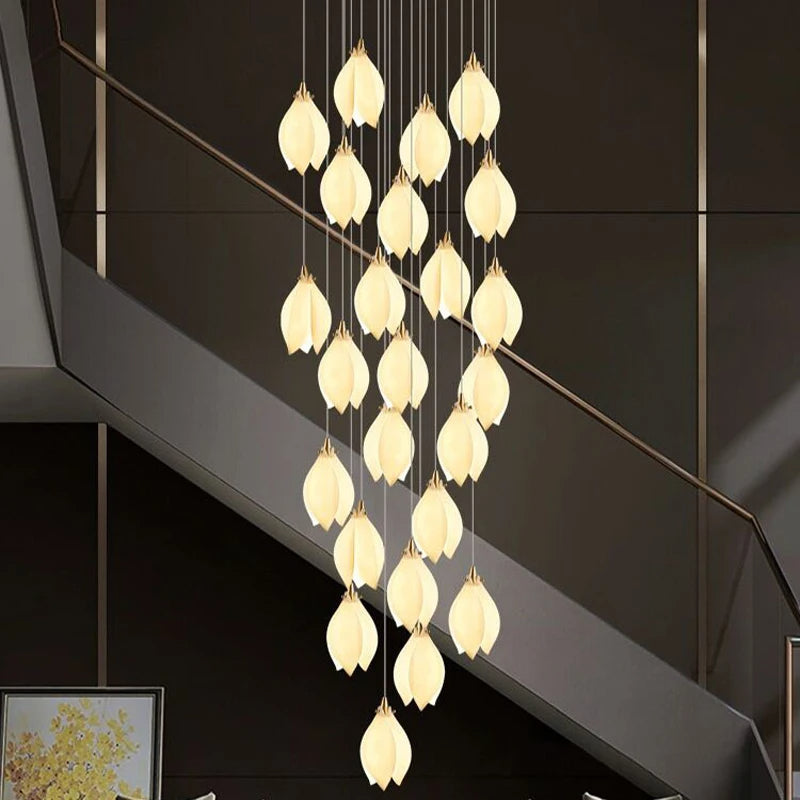Petals in Flight (Porcelain White) Chandelier (48 Lights)