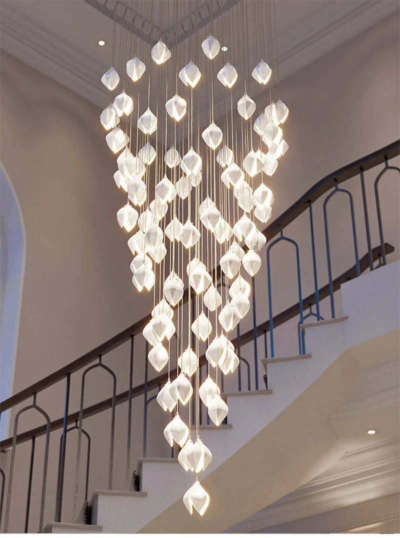 Petals in Flight (Porcelain White) Chandelier (48 Lights)