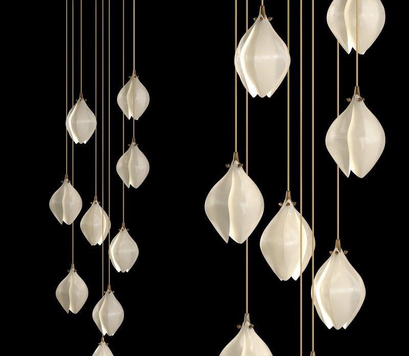 Petals in Flight (Porcelain White) Chandelier (48 Lights)