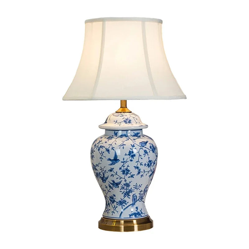 Tropical Dreamscape Ceramic (Blue) Table Lamp