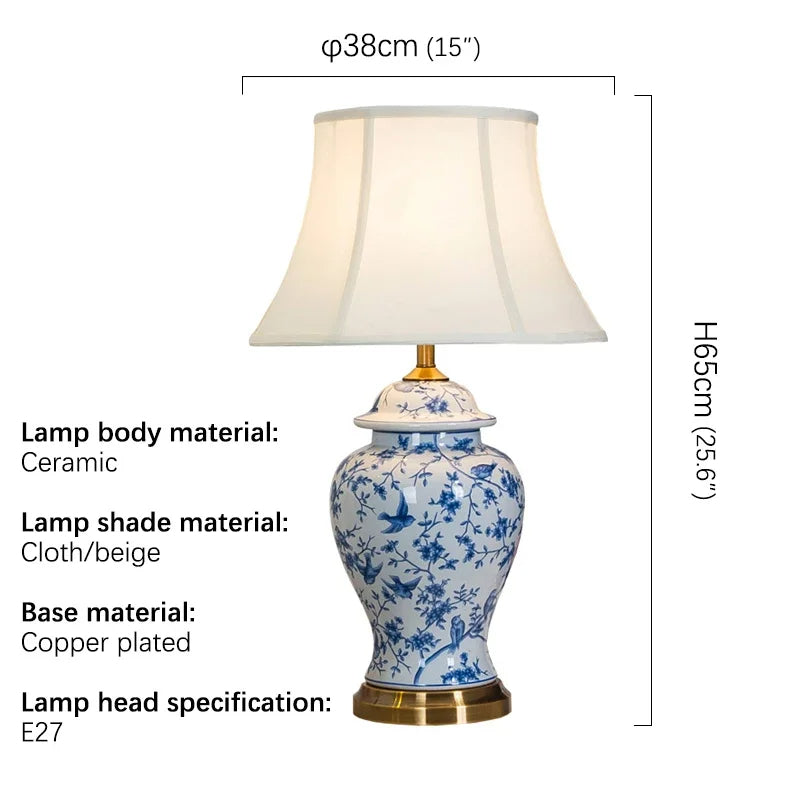 Tropical Dreamscape Ceramic (Blue) Table Lamp