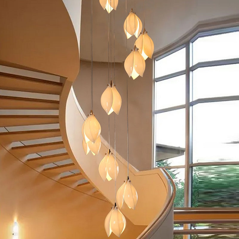 Petals in Flight (Porcelain White) Chandelier (48 Lights)