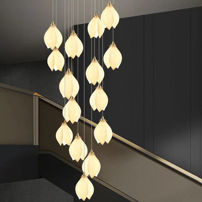 Petals in Flight (Porcelain White) Chandelier (48 Lights)
