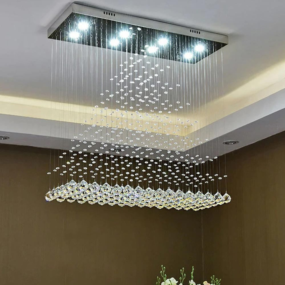 Chic Crystal Falls Dining Chandelier