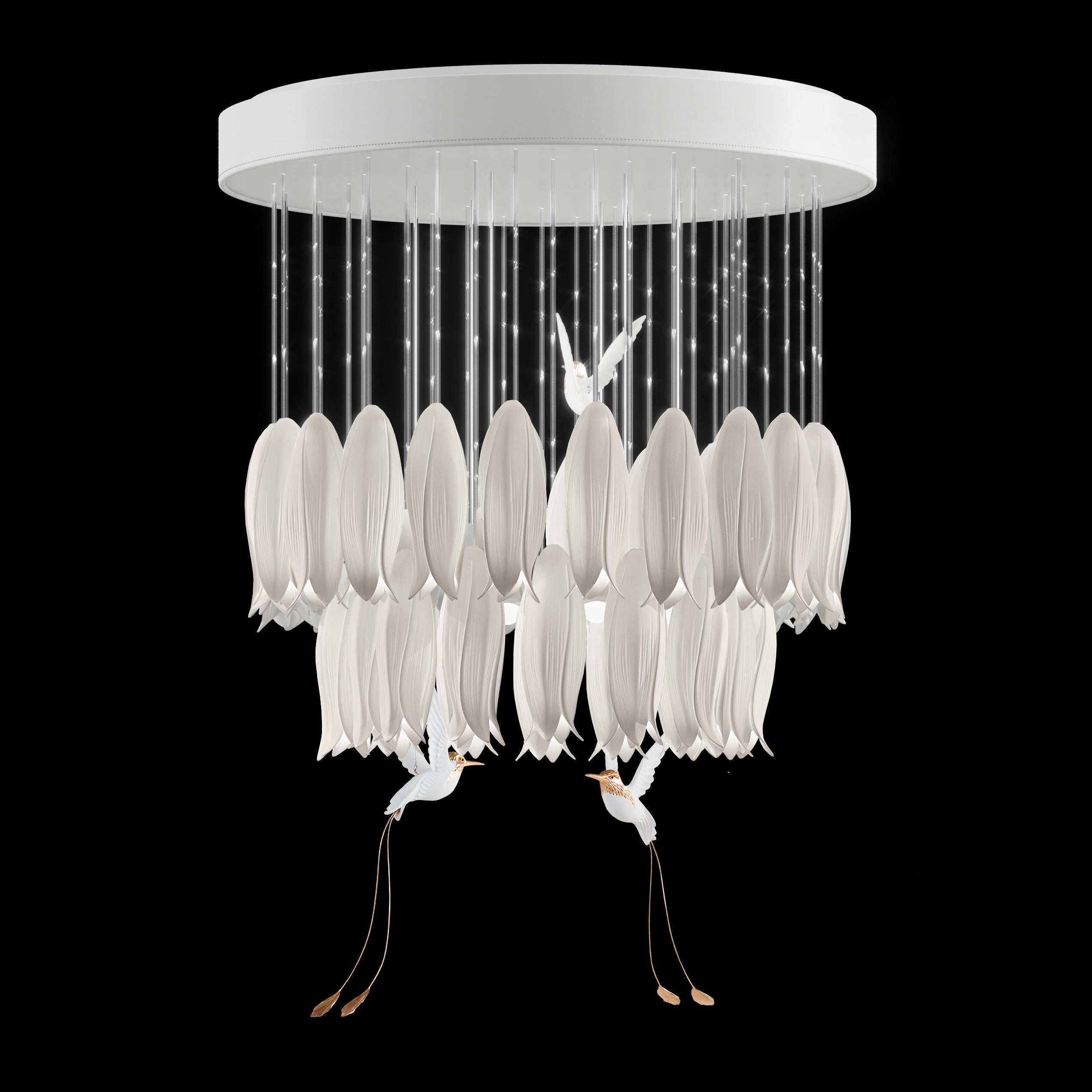Petal Pirouette 'n' Tulip Falls Chandelier (54 Lights)