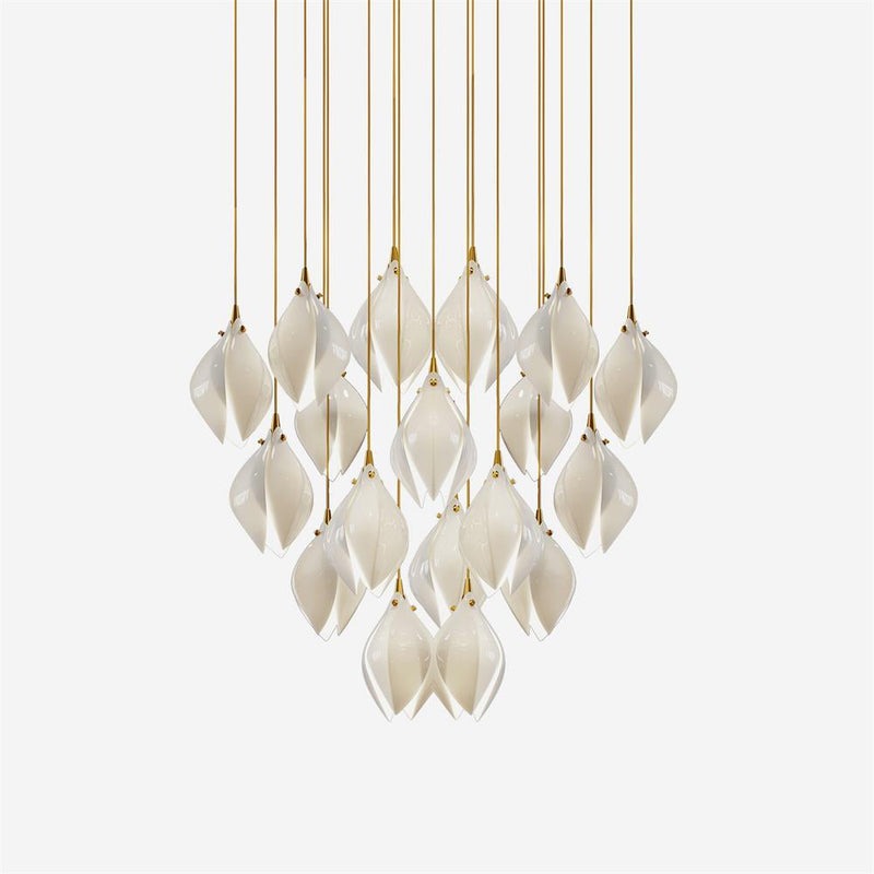 Petals in Flight (Porcelain White) Chandelier (48 Lights)