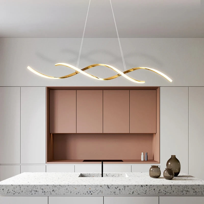 Swirling Flow (Gold) Chandelier