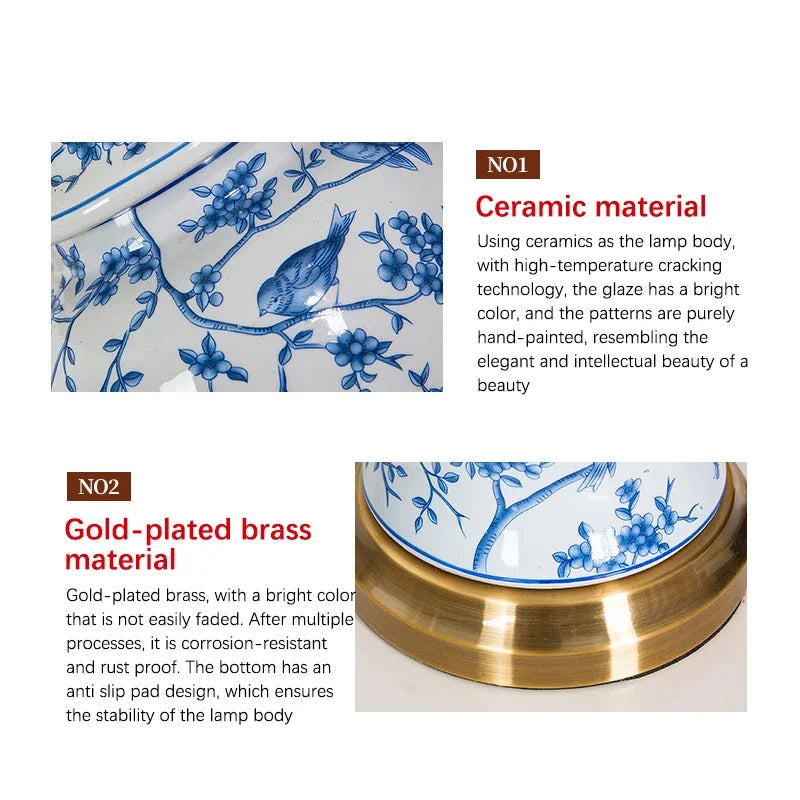 Tropical Dreamscape Ceramic (Blue) Table Lamp