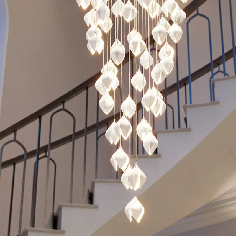 Petals in Flight (Porcelain White) Chandelier (48 Lights)