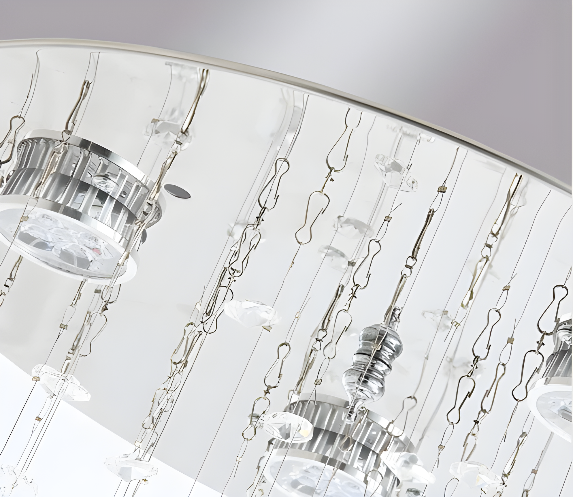 Three-Tier Glow Premium Crystal Chandelier for Stairwells