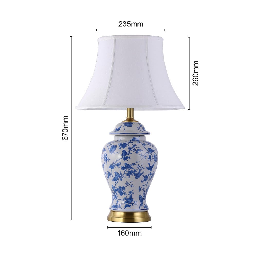 Tropical Dreamscape Ceramic (Blue) Table Lamp